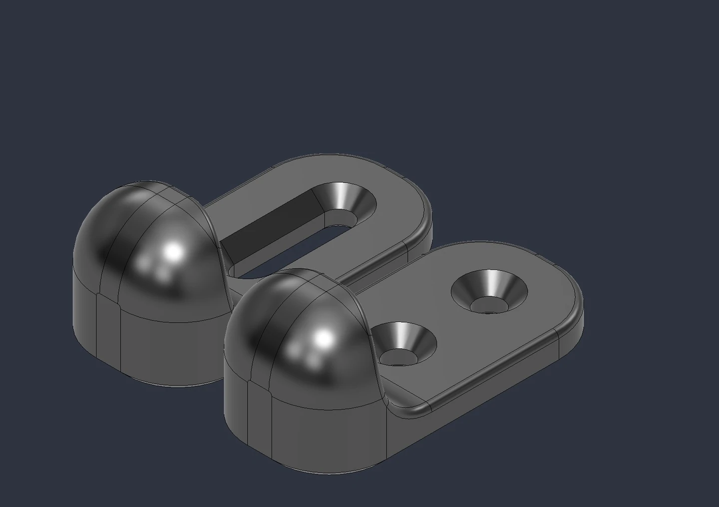 Separate CAD-Ansicht des oberen und unteren Halterungsteils aus der dokumentierten 15-mm-Datei